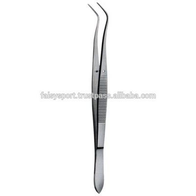 Dental tweezers curved