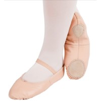 Pink Leather Ballet Shoe Split Sole Medium and Wide Fit