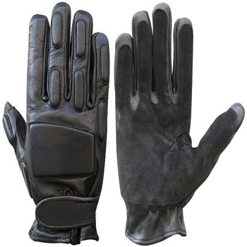 Leather Police Gloves Black